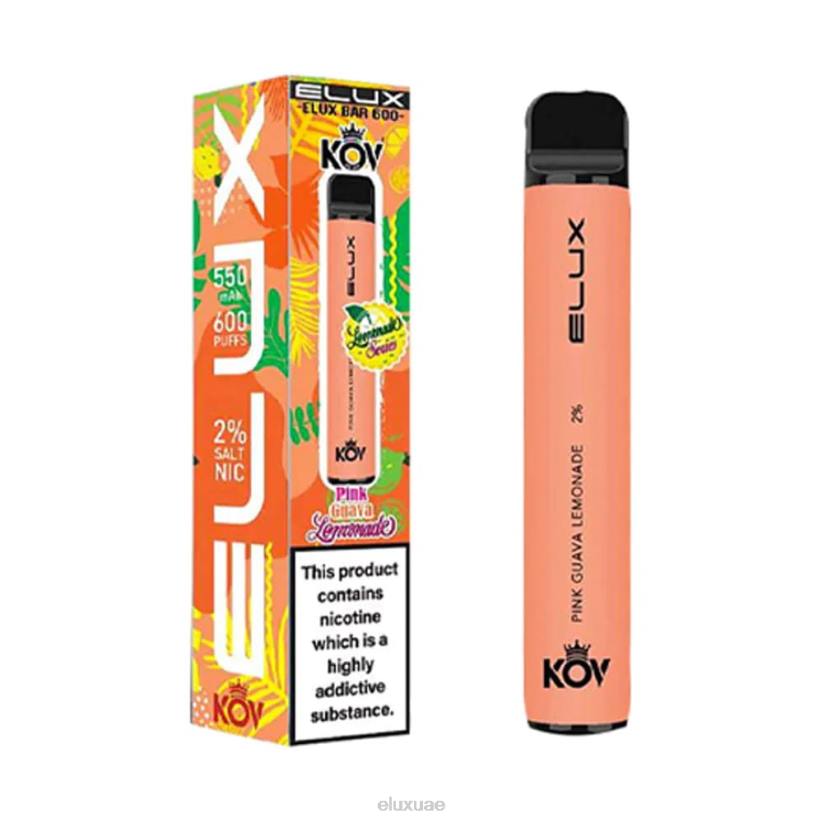 Elux Bar سلسلة عصير الليمون vape القابل للتصرف عصير ليمون جوافة وردي ELUX vape uae RL04106